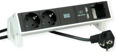 Produktbild von BACHMANN DESK2 2x Schutzkontakt 1x USB Charger 1x CM