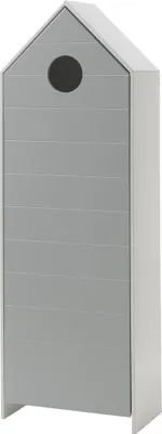 Produktbild von Schrank CASAMI 57,6x171,3x37 cm MDF Weiß und Grau