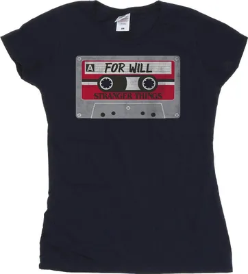 Produktbild von Netflix - "Stranger Things Cassette For Will" T-Shirt für Damen BI40153 (XXL) (Marineblau)
