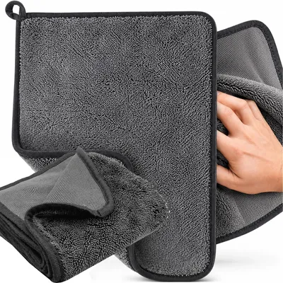 Produktbild von Mikrofaser Trockentuch Auto Autotrockentuch Waschhandschuh Detailingtuch 60x40 cm 600 GSM schnelltrocknend dunkelgrau