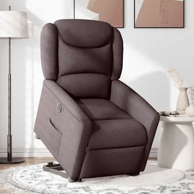 Produktbild von vidaXL Relaxsessel mit Aufstehhilfe Elektrisch Dunkelbraun Stoff