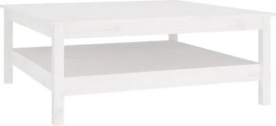 Image de vidaXL Table basse blanche 100x100x40 cm pin massif