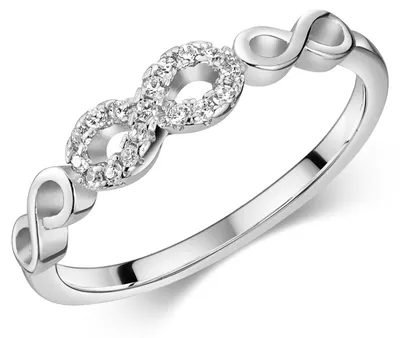 Produktbild von MATERIA by Matthias Wagner Damenring Silber 925 schmal Zirkonia - Unendlichkeit Ring rhodiniert SR-168