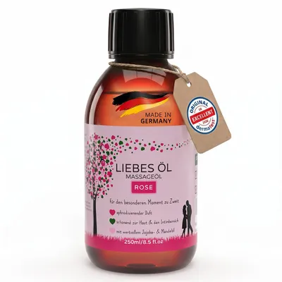 Produktbild von MakeLove Massageöl Liebesöl Rose für Erotische Massage | Partnermassage | Tantra - 250ml pflegendes Öl für die besonderen Momente zu Zweit