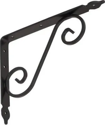 Produktbild von 12x Regalhalter 240x190mm Regalträger Regalwinkel Antik Retro Schwarz