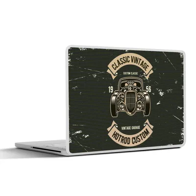 Produktbild von MuchoWow® Laptop Aufkleber Sticker Cover Oldtimer - Zeichnung 31x22.5 cm - Laptop-Deko