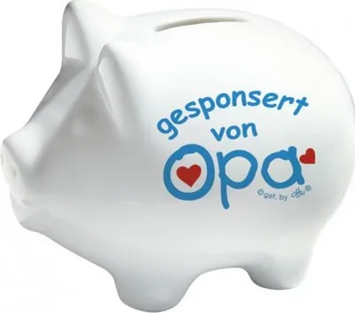 Produktbild von Keramik Sparschwein - Gesponsert von Opa - 22216