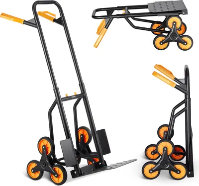 Produktbild von Wózek do wchodzenia po schodach VEVOR, wózek wysokiego podnoszenia; wózek transportowy o udźwigu 200 kg, wózek transportowy z podwójnym uchwytem, odpowiedni do domu, biura, zakupów, przeprowadzek, przechowywania