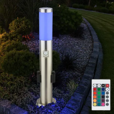Produktbild von RGB LED Stehlampe, Bewegungsmelder, Steckdosen, Fernbedienung