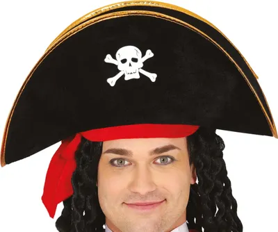 Produktbild von Piratenhut Piratenmütze Pirat Korsar Piratenkapitän Totenkopf Karnevalsball