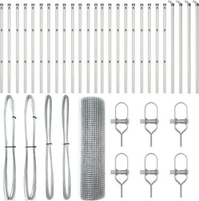 Produktbild von Möbel Geschweißter Drahtzaun mit 13 Pfosten 0.6x50 m Verzinkter Stahl - Metallzäune 3351633