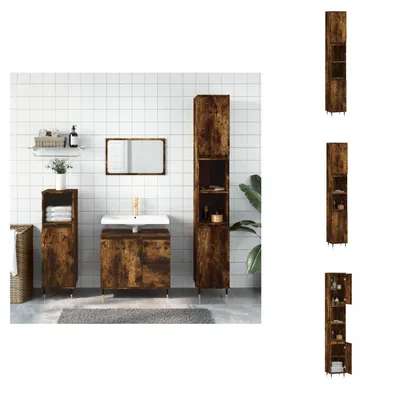 Produktbild von vidaXL Badschrank Räuchereiche 30x30x190 cm Holzwerkstoff -  Badezimmerwaschtische