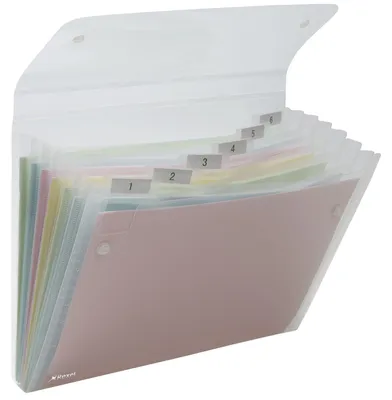 Produktbild von Rexel 2102033 Fächertasche ICE, blanko, 6 Fächer, 1 Stück, klar