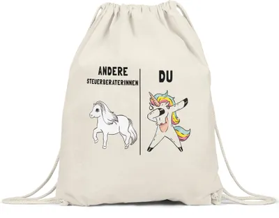 Produktbild von Andere Steuerberaterinnen Du Turnbeutel Gymsack Steuerberaterin Einhorn Kollegin Abschiedsgeschenk Rente Ruhestand