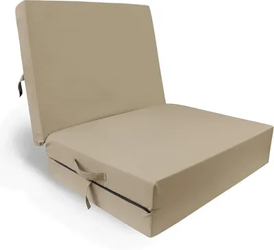 Productafbeelding van Silecomplaza Klapbed Senior (kleur beige, afmetingen 195x85x10 cm, gastenbed, opklapbaar matras, wasbare hoes) P05010-2072