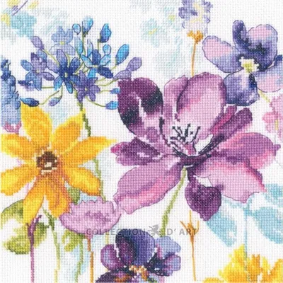 Obrázok produktu pre RTO vyšívanie krížom-krážom balenie "Kvety šťastia. Wildflowers", počítaný vzor, 20x20cm