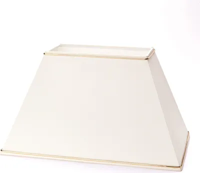 Produktbild von Hochwertiger Lampenschirm Stoffschirm creme mit Goldkante rechteckig