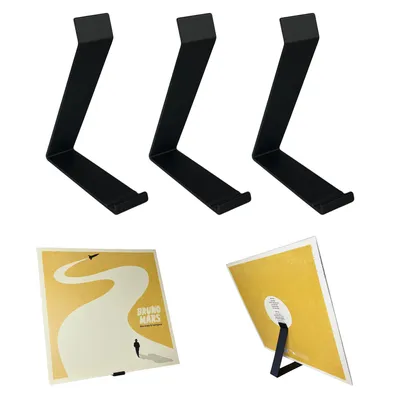 Produktbild von LP Ständer - 3er Set - Schwarz - Vinyl Schallplatten Halter freistehend - Plattenständer