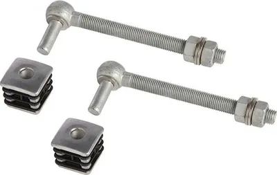 Produktbild von Locinox GBM16-DP Scharniersatz mit verstärkter Kappe, M16x160 mm Schraube für Rechteckprofil 40x40 mm (GBM16-DP-40-160)