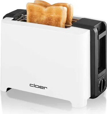 Produktbild von Cloer 3531 Full-Size Toaster für 2 XXL Scheiben, mit integriertem Brötchenaufsatz, stufenlosem Bräunungsgrad, Toast-Check-, Auftau- &