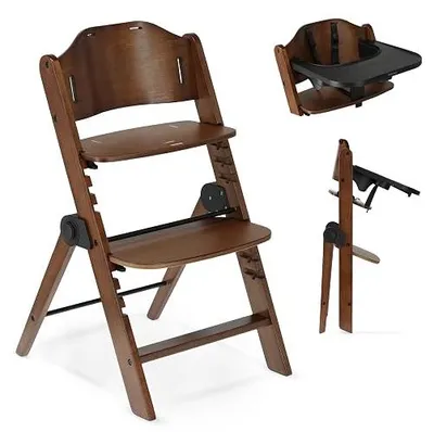 Imagen del producto de Odin: Silla alta de madera de haya, color marrón oscuro