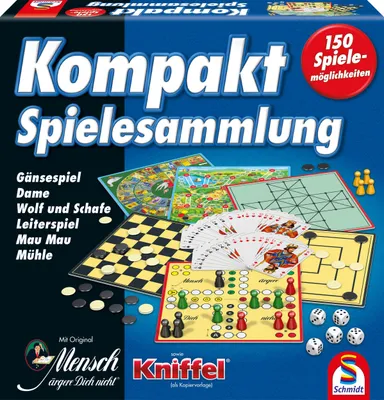 Image de Schmidt Spiele Kompakt-Spielesammlung, collection de jeux, 150 possibilités de jeux, à partir de 6 ans, 49188