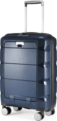 Image de HAUPTSTADTKOFFER - Britz - Bagage à main avec compartiment pour ordinateur portable trolley cabine coque dure valise de bord avion 4 roulettes, valise à roulettes valise de voyage trolley, TSA, 34 L,bleu foncé