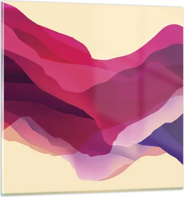 Produktbild von Bilder auf glas - Einteilig - Abstraktion Berge Rosa - 60x60cm - Glasbilder - Wandbilder - Bilder - zum Aufhängen bereit - Wanddekoration aus Glas - Glas Bilder - Wandbild auf Glas - GAC60x60-4288