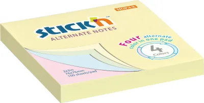 Image de Stick'n by Hopax Notes autocollantes alternées - 76 x 76 mm / couleurs pastel