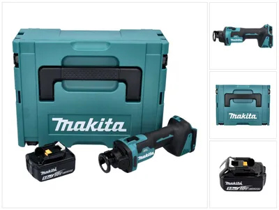 Image de Makita DCO 181 T1J Affleureuse plaque de plâtre sans fil 32000 tr/min Brushless 18V + 1x Batterie 5,0 Ah + Coffret Makpac - sans chargeur