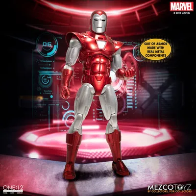 Productafbeelding van Marvel actiefiguur 1/12 Iron Man (Silver Centurion editie), 16 cm