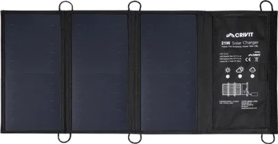 Produktbild von CRIVIT Ladegerät Ladestation Powerbank Solar Camping faltbar 21W CLSF 21 A1