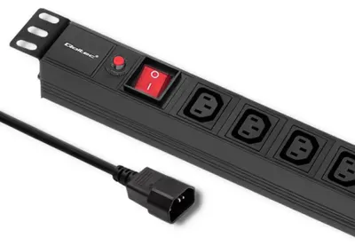 Immagine prodotto di Qoltec 53998 Power strip for RACK 19" | 1U | 10A | PDU | 8xIEC C13 | 2m