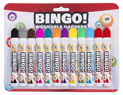 Produktbild von Bingo Stifte, ein Set von 12 Stück, mit einer Gesamtfüllmenge von 20 ml flüssiger Farbe