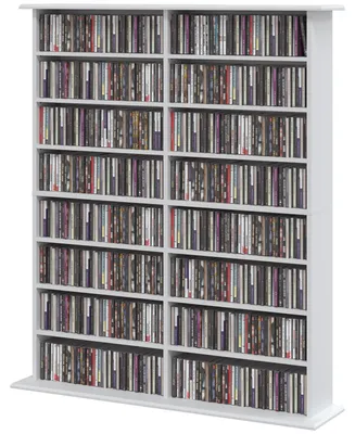 Produktbild von HOMCOM Medienregal, 8 Ebenen, DVD-Regal mit 12 verstellbaren Böden, 16 Fächer