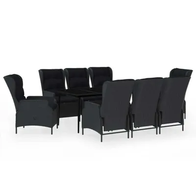 Image de vidaXL Ensemble de jardin 9 pièces gris foncé