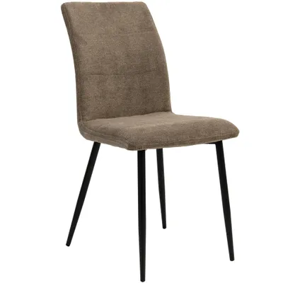 Produktbild von Moderne Esszimmerstühle mit Stoffbezug - bequeme Esstischstühle mit abgesteppter Vorderseite - gepolsterte Küchenstühle mit gebogener Rückenlehne für mehr Sitzkomfort , Farbe:Taupe;Menge:1 St.