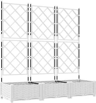 Image de Cache-pot de jardin 3 pcs Blanc 120 x 40 x 125,5 cm Plastique