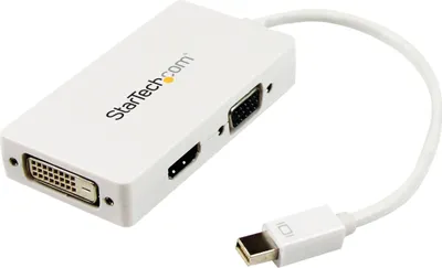 Produktbild von Mini DisplayPort-zu-VGA/DVI/HDMI-Adapter Startech MDP2VGDVHDW Weiß