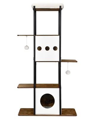 Produktbild von FEANDREA Kratzbaum, große Plattform Katzenturm mit Kratzmatte modern