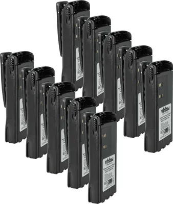 Produktbild von vhbw 10x Akku kompatibel mit Motorola PTX700, PRO7750, PTX780, PTX760, PRO9150 Funkgerät, Walkie Talkie (2600 mAh, 7,4 V, Li-Ion)