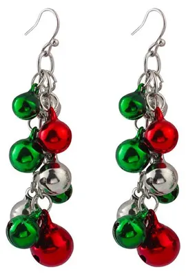 Produktbild von Weihnachts-Glöckchen-Ohrringe, 1 Paar Weihnachtsohrringe, Kostüm-Schmuck, Gesche