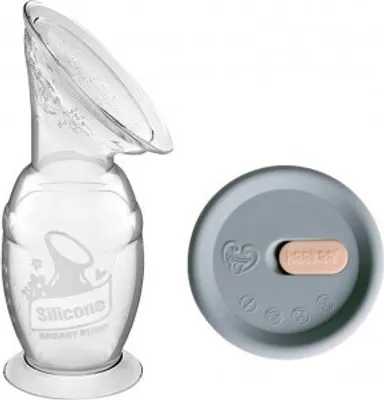 Produktbild von Haakaa Muttermilchpumpe mit Saugfuss 150ml + Silikondeckel Set