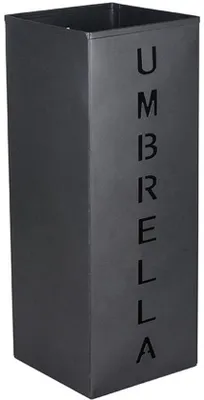 Produktbild von Vierkante metalen Stauraum für Regenschirme, Wanderruten und andere Wanderaccessoires, ideal für Büros, Wohnungen, Hotels und Geschäfte, schwarz, 16 x 16 x 42 cm.