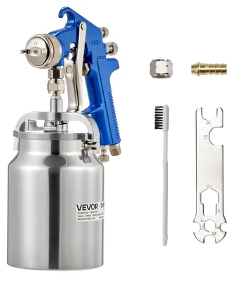 Immagine prodotto di Pistola a spruzzo a sifone VEVOR, pistola a spruzzo ad alta atomizzazione, set di verniciatura da 1000 cc con ugello da 1,8 mm, portata e volume d'aria regolabili per la verniciatura di auto, mobili, pareti e case