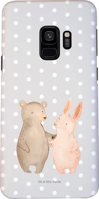 Produktbild von Mr. & Mrs. Panda Samsung Galaxy S9 Handyhülle Bär und Hase Umarmen - Grau Pastell - Geschenk, Freundin, Hülle, Best Friends, Cover, Handy Schutzhülle, Case, Freunde