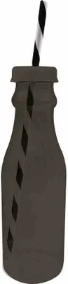Produktbild von Sodaflasche 70 cl schwarz mit passendem Strohhalm