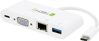 Immagine prodotto di Techly IADAP-USB31-DOCK2 Techly USB 3.1 Type-C Adapter auf USB3.0/VGA/RJ45/TypC