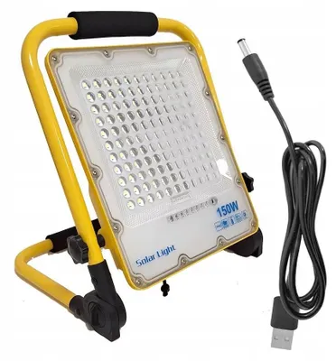 Produktbild von Tragbare Halogen-Led-Lampe 150W 230V + Usb-Kabel Bauleuchte Batterie