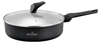 Image de Sauteuse 28cm avec couvecle Tous feux dont induction Noir Swiss Haus SH-LDF28B